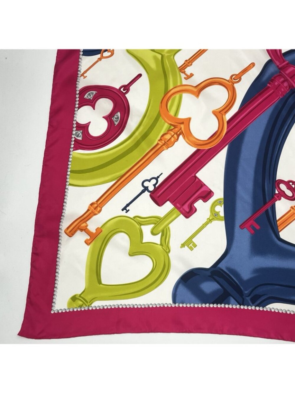 Tiffany & Co Hand Rolled Silk Scarf Made in Italy Pink Luxury Colorful Square - Picture 3 of 8